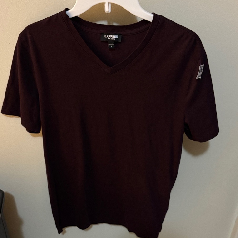 Express Men's V-Neck T-Shirt - Dark Brown